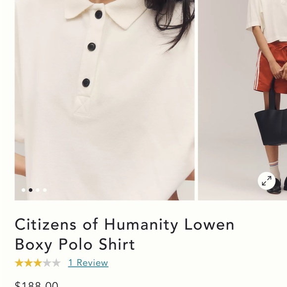 Citizens Of Humanity lowen white boxy  Polo Shirt - Picture 1 of 7